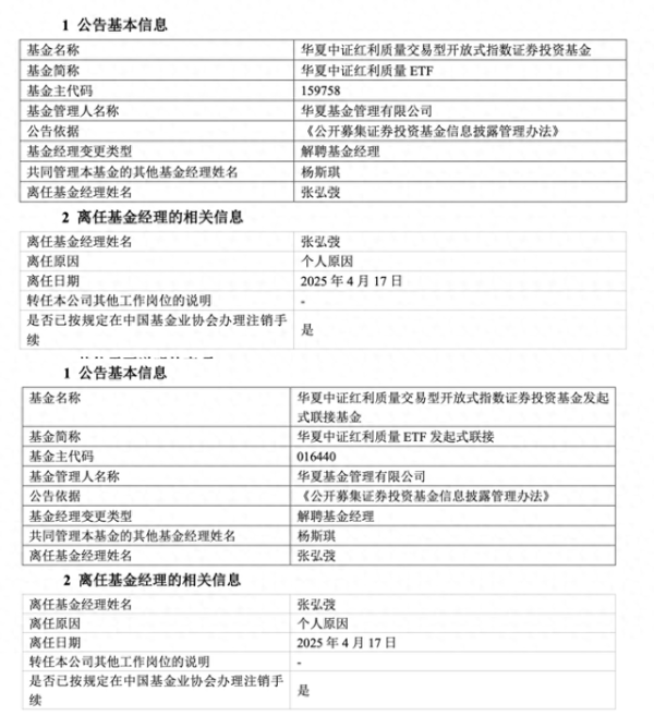 广源优配 管理规模归零，华夏基金“ETF规模一哥”张弘弢清仓卸任所有产品